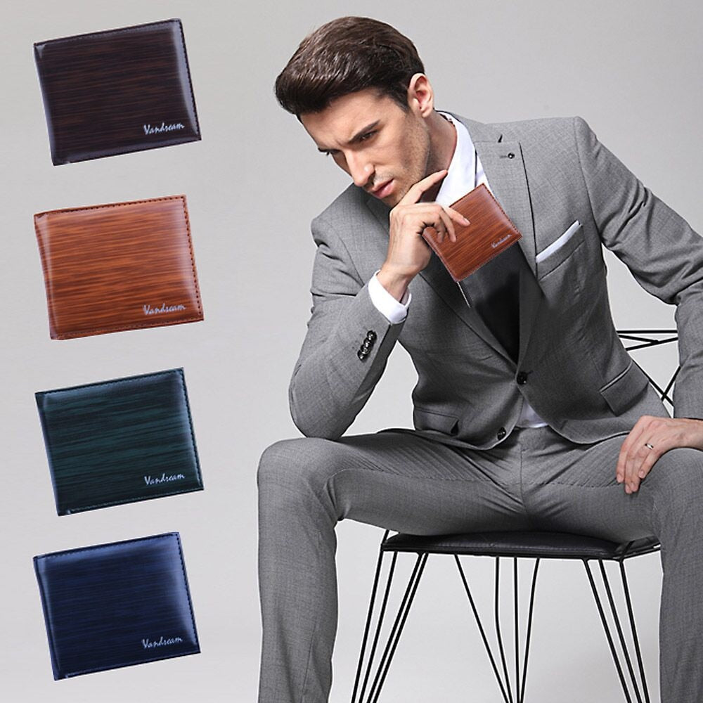 Men Bifold Business Leather Wallet ID Credit Card Holder Purse Pockets Bag carteira portfel purse кошелек мужской портмоне