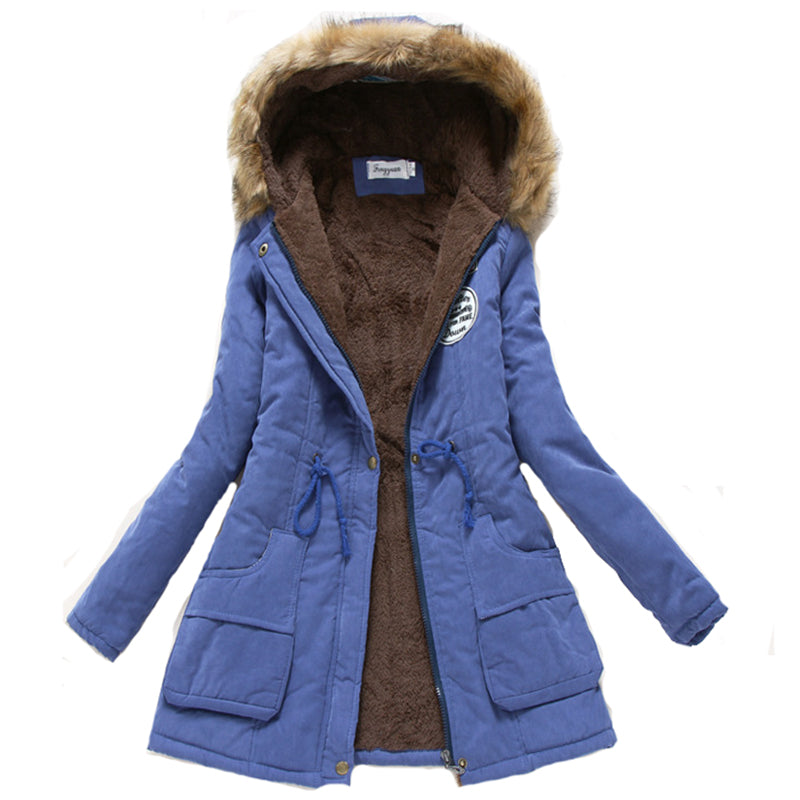 ZOGAA Women Winter Warm Fur Coat Female Autumn Hooded Cotton Fur Plus Size Basic Jacket Outerwear Slim Long Ladies chaqueta