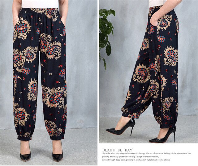 Aerie Harem Pants, Blue Floral Print, Women's Fashion, Bottoms, Other  Bottoms on Carousell
