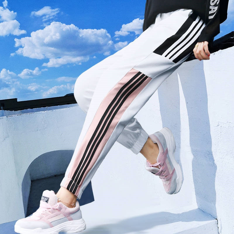Pantalones Harem de verano hip hop de moda pantalones holgados de pierna de haz hasta el tobillo Casual 2019 para mujeres pantalones de gimnasio Harajuku pantalones divertidos chica